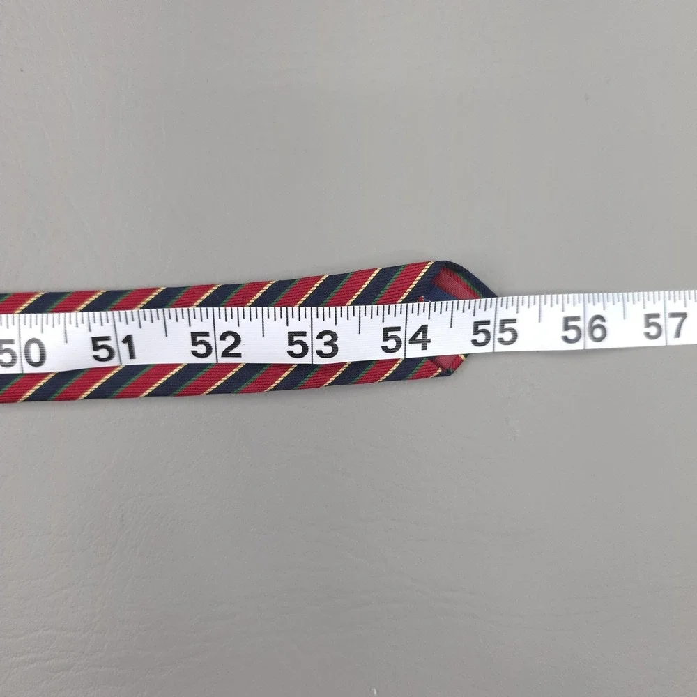 Vintage Pride Of England Tie Mens One Size Red Polyester Repp Striped Short